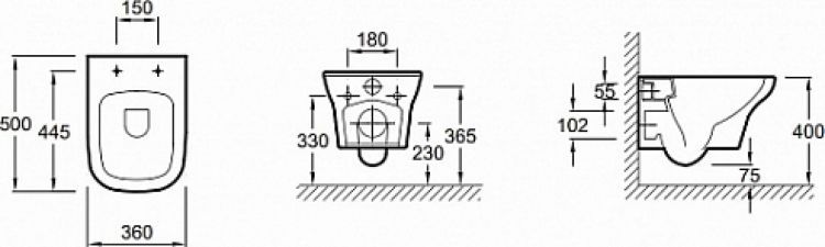Комплект унитаз с инсталляцией Jacob Delafon Vox E21746RU-00 кнопка хром