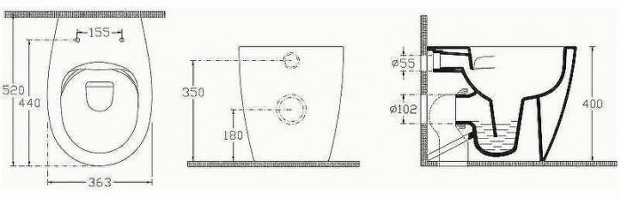 Унитаз Allen Brau Fantasy 4.11007.20 приставной Белый без сиденья
