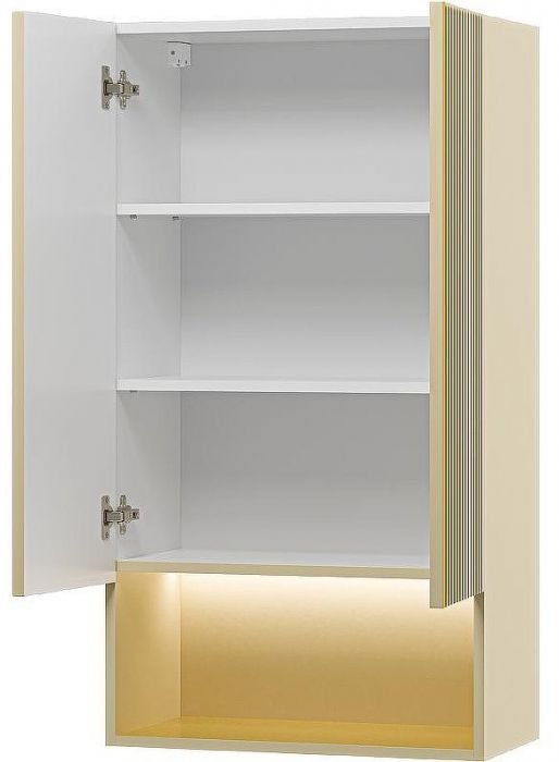 Подвесной шкаф Brevita Vega 60 VEG-08060-031 над стиральной машиной Бежевый матовый Золото