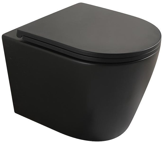 Унитаз Veconi Ando VAN-48TB подвесной цвет Черный матовый с сиденьем Микролифт Унитаз Veconi Ando VAN-48TB подвесной цвет Черный матовый с сиденьем Микролифт