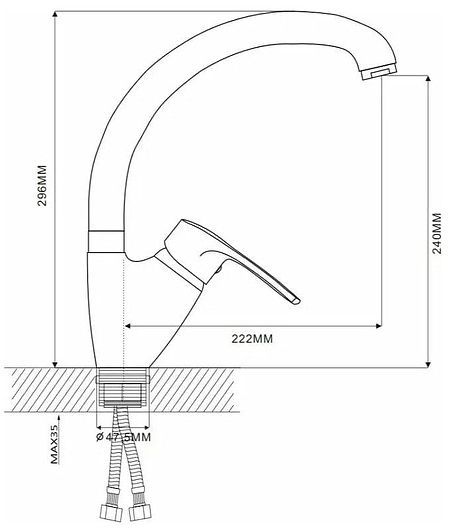 Смеситель для кухни Ekko E41701 цвет Хром