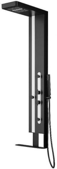 Душевая панель Black&White Gravity GR027 027000 с гидромассажем Черная матовая Белая матовая