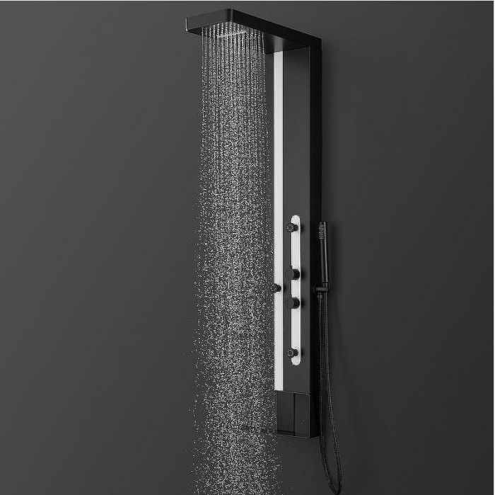 Душевая панель Black&White Gravity GR027 027000 с гидромассажем Черная матовая Белая матовая