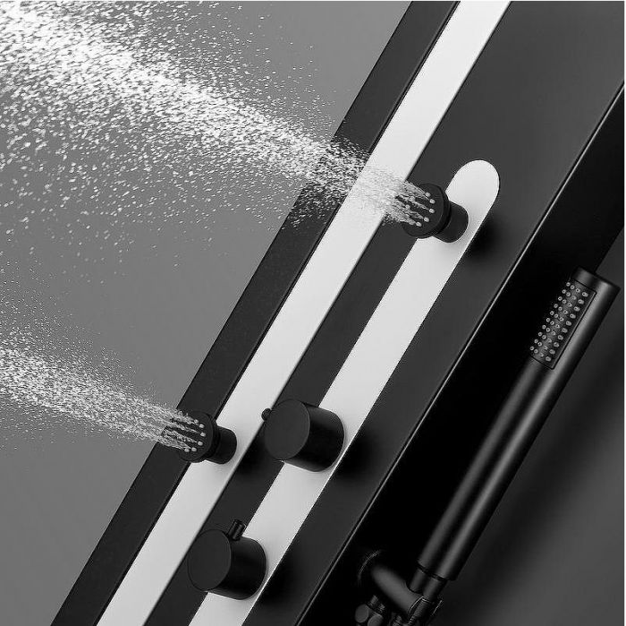 Душевая панель Black&White Gravity GR027 027000 с гидромассажем Черная матовая Белая матовая