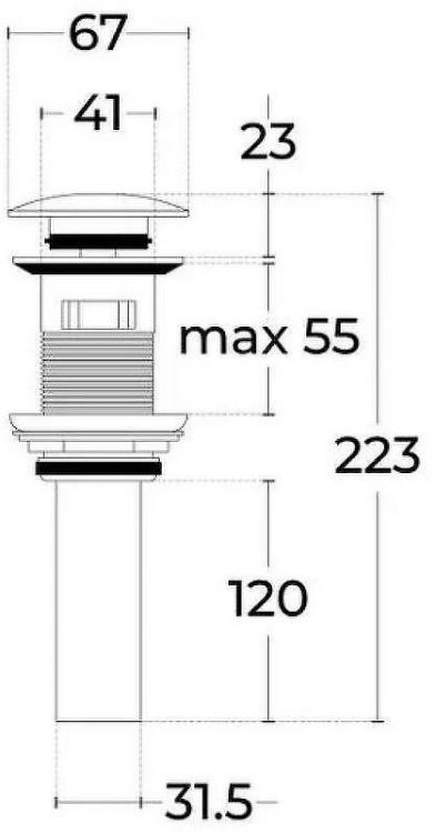 Донный клапан Sintesi SIN-VF-40WM click-clack Белый матовый
