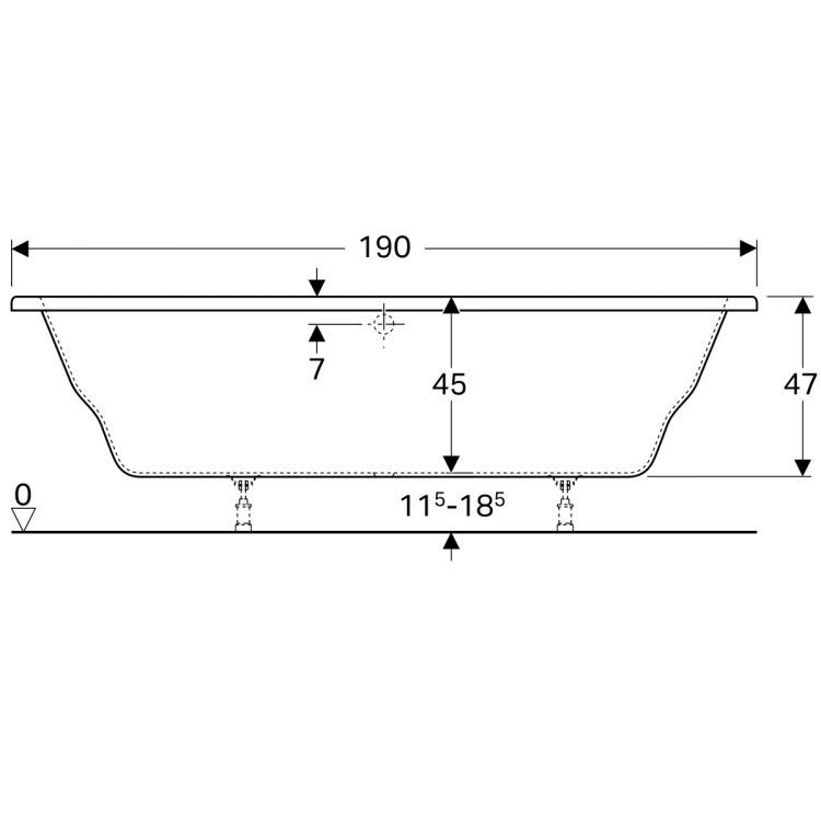 Акриловая ванна Geberit Renova Nr.1 190x80, 657390000