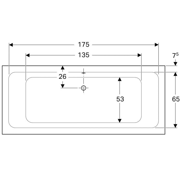 Акриловая ванна Geberit Renova Nr.1 190x80, 657390000