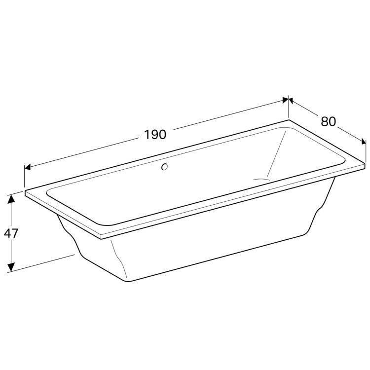 Акриловая ванна Geberit Renova Nr.1 190x80, 657390000