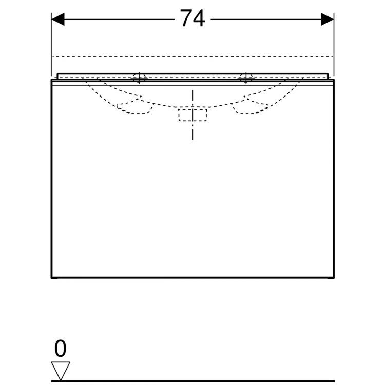 Тумба под раковину Geberit Acanto Compact, 74x42, белый [500.615.01.2]