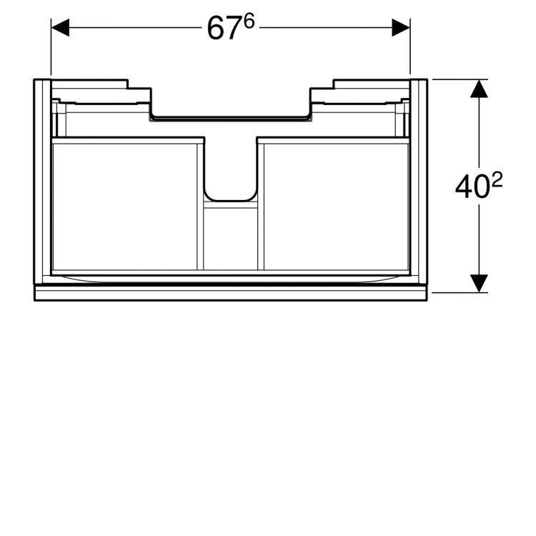 Тумба под раковину Geberit Acanto Compact, 74x42, белый [500.615.01.2]