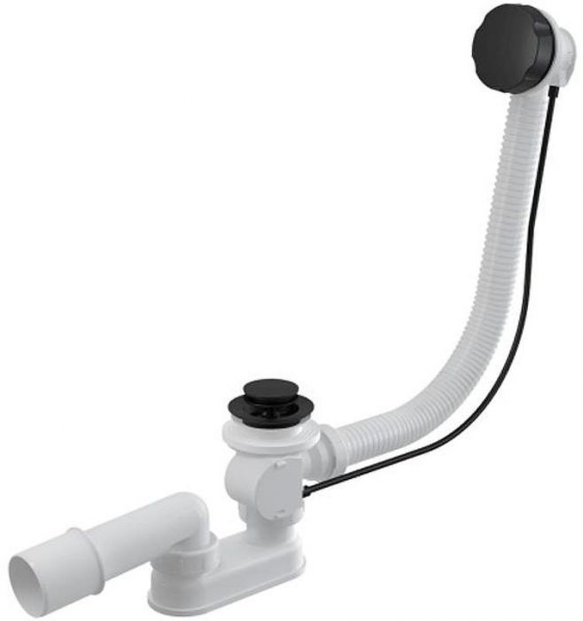 Слив-перелив Alcaplast A55BLACK-80 полуавтомат Черный матовый