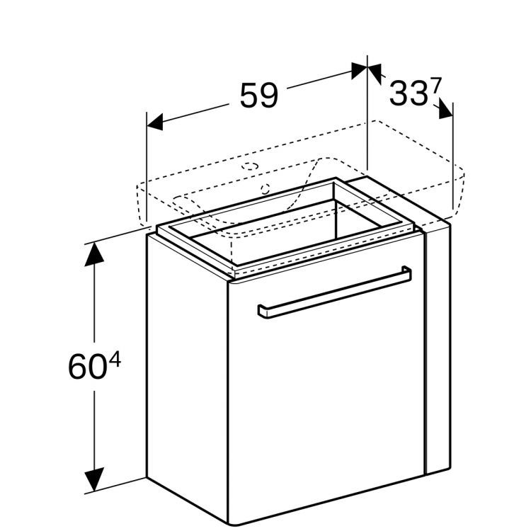 Тумба под раковину Geberit Renova Nr.1 Comprimo, 59x23, белый матовый [862065000]