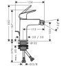 Hansgrohe Logis Смеситель для биде, 1 отв., с донным клапаном, цвет: хром