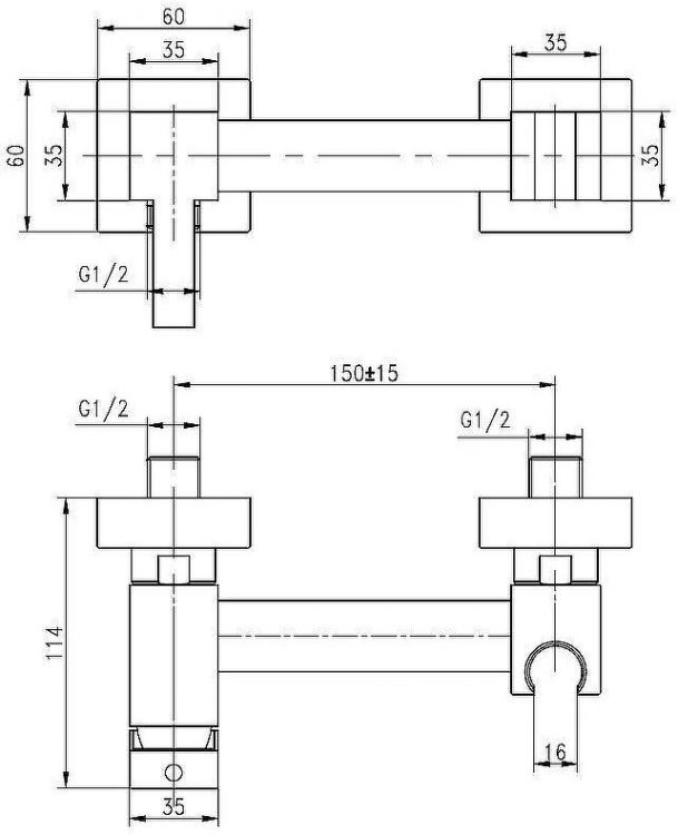 Гигиенический душ со смесителем CeramaLux DBS/006 Бронза