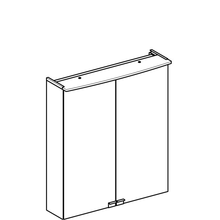 Зеркальный шкафчик Geberit Option BASIC с подсветкой 60х67.5х14 [500.273.00.1]