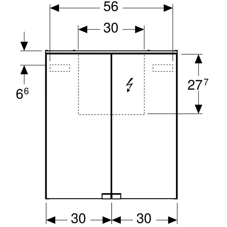 Зеркальный шкафчик Geberit Option BASIC с подсветкой 60х67.5х14 [500.273.00.1]