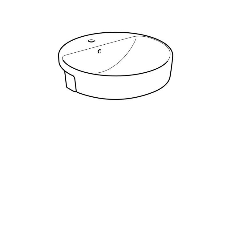 Раковина Geberit VariForm полувстраиваемая круглой формы, D=50 см, с отв. под смеситель, с отв. перелива [500.782.01.2]