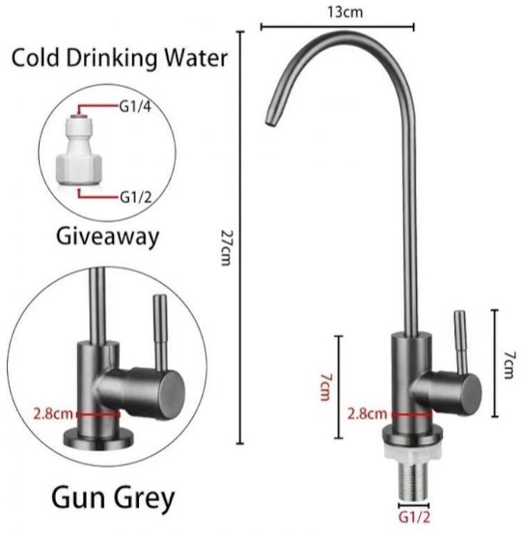Кран для одного типа воды Fmark F-SL-Q222 цвет Графит Кран для одного типа воды Fmark F-SL-Q222 цвет Графит