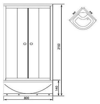 Душевая кабина Aquanet GT-230 80 см матовое стекло (серая стенка) Душевая кабина Aquanet GT-230 80 см матовое стекло (серая стенка)