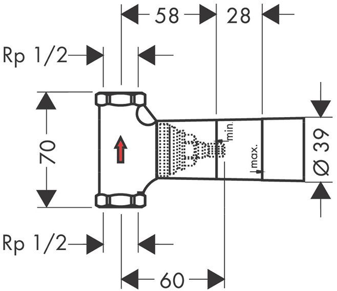 Axor Cкрытая часть для запорного вентиля 1/2&amp;quot;