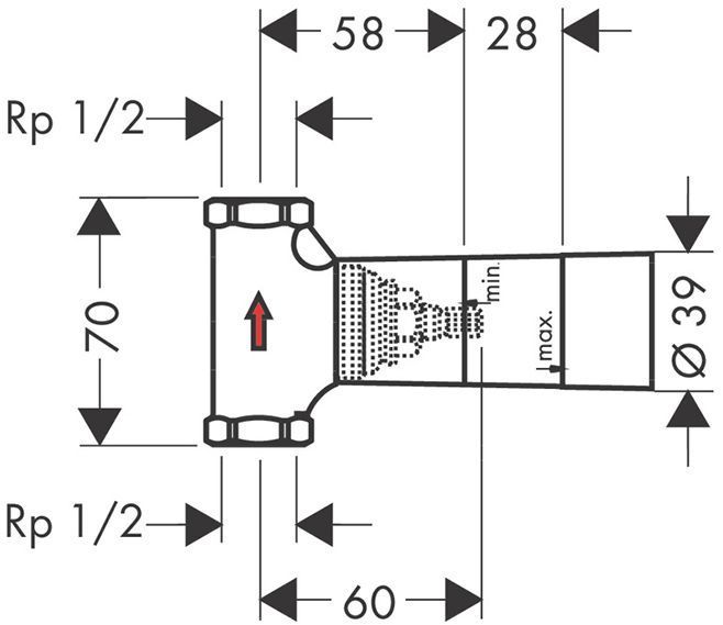 Axor Cкрытая часть для запорного вентиля 1/2&amp;quot;
