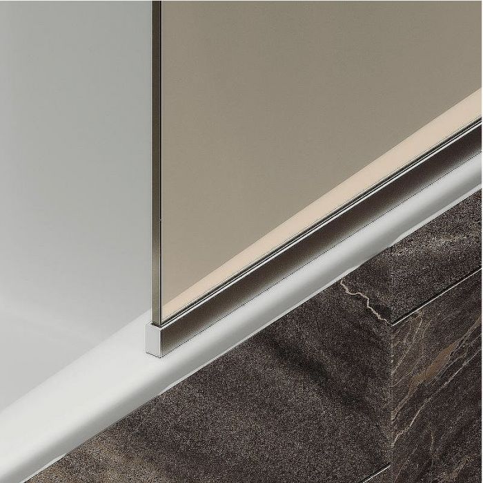 Шторка на ванну Maybah Glass MGV-127-5у 340x1400 в узком профиле Хром матовый стекло бронзовое