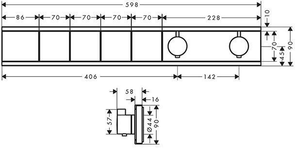 Hansgrohe Термостат для душа, 4 источника, цвет: полир золото