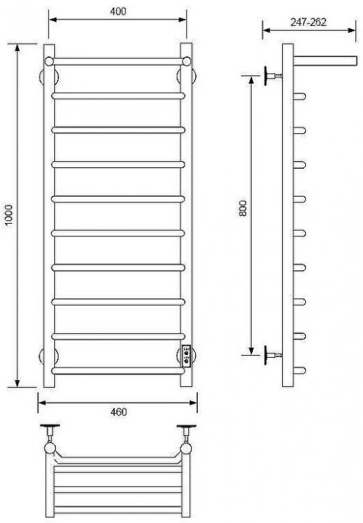 Электрический полотенцесушитель Comfysan Scola EC-10 100x40 016678 с полкой Белый матовый