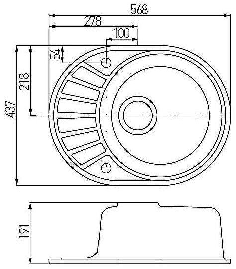 Кухонная мойка Aquaton Чезана 57 1A711232CS210 Графит Кухонная мойка Aquaton Чезана 57 1A711232CS210 Графит