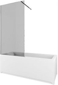 Шторка на ванну Allen Brau Infinity 3 80 3.21062.BA.T профиль Серебро браш стекло тонированное