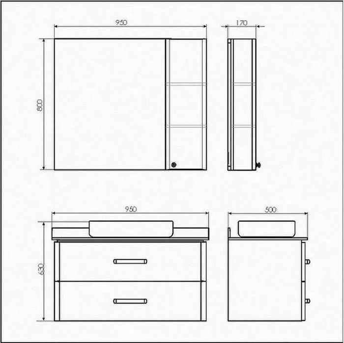 Зеркало со шкафом Comforty Амстердам 95 00004143986 Белый глянец