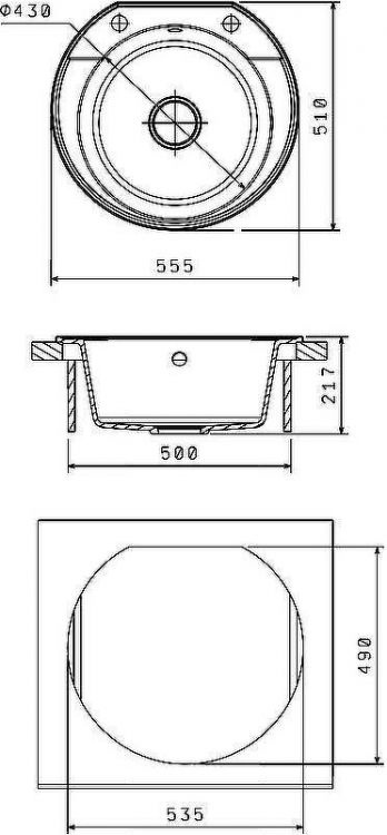 Кухонная мойка Florentina Эльба-555 20.145.C0555.302 Антрацит