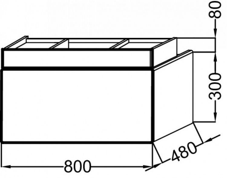 Тумба под раковину Jacob Delafon Terrace 80 см EB1731RU-G1C-G1C, белый блестящий