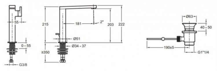 Смеситель для раковины Jacob Delafon Composed E73168-CP, хром Смеситель для раковины Jacob Delafon Composed E73168-CP, хром