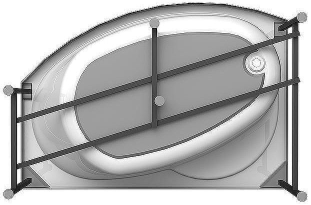 Акриловая ванна Radomir Vannesa Монти 150х105 R 2-75-2-2-0-213 с гидромассажем Классик Хром