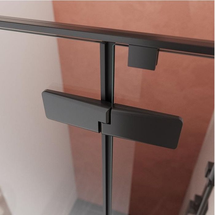 Душевая дверь Cezares Liner 90 L LINER-B-12-90-C-NERO-L профиль Черный матовый стекло прозрачное