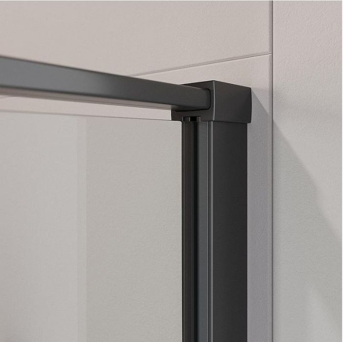 Душевая дверь Cezares Liner 90 L LINER-B-12-90-C-NERO-L профиль Черный матовый стекло прозрачное