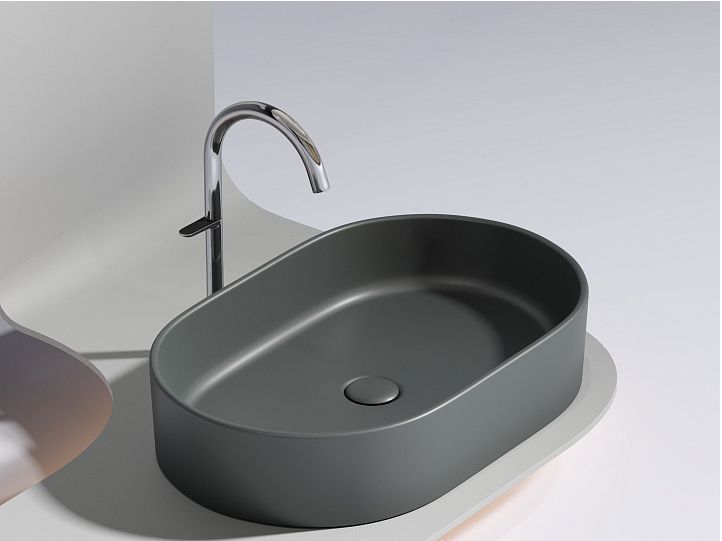 Умывальник CERAMICANOVA Element чаша накладная овальная (Темный Антрацит Матовый) CN6048MDH Умывальник CERAMICANOVA Element чаша накладная овальная (Темный Антрацит Матовый) CN6048MDH