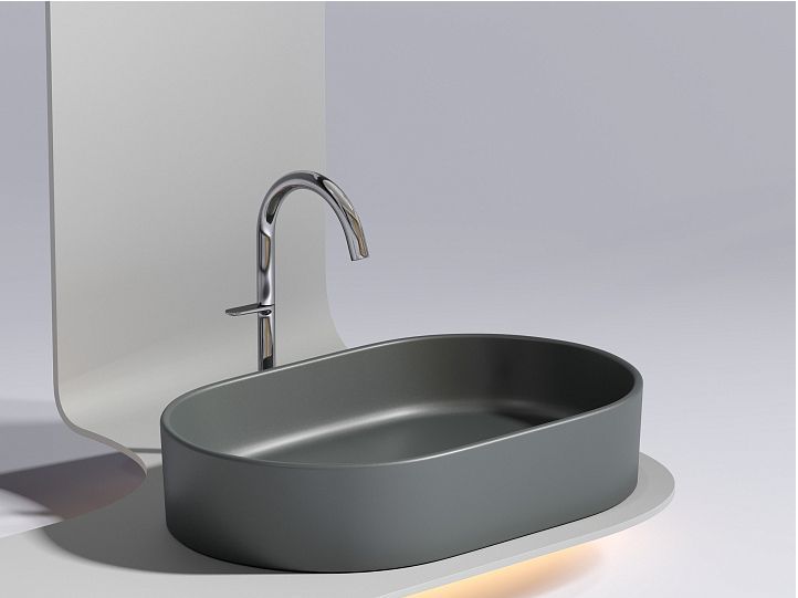 Умывальник CERAMICANOVA Element чаша накладная овальная (Темный Антрацит Матовый) CN6048MDH Умывальник CERAMICANOVA Element чаша накладная овальная (Темный Антрацит Матовый) CN6048MDH