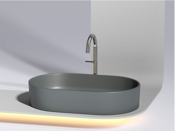 Умывальник CERAMICANOVA Element чаша накладная овальная (Темный Антрацит Матовый) CN6048MDH Умывальник CERAMICANOVA Element чаша накладная овальная (Темный Антрацит Матовый) CN6048MDH