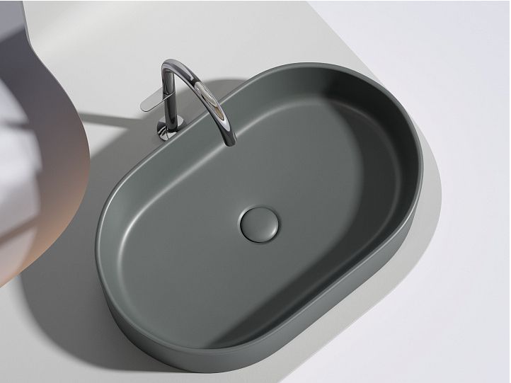 Умывальник CERAMICANOVA Element чаша накладная овальная (Темный Антрацит Матовый) CN6048MDH Умывальник CERAMICANOVA Element чаша накладная овальная (Темный Антрацит Матовый) CN6048MDH