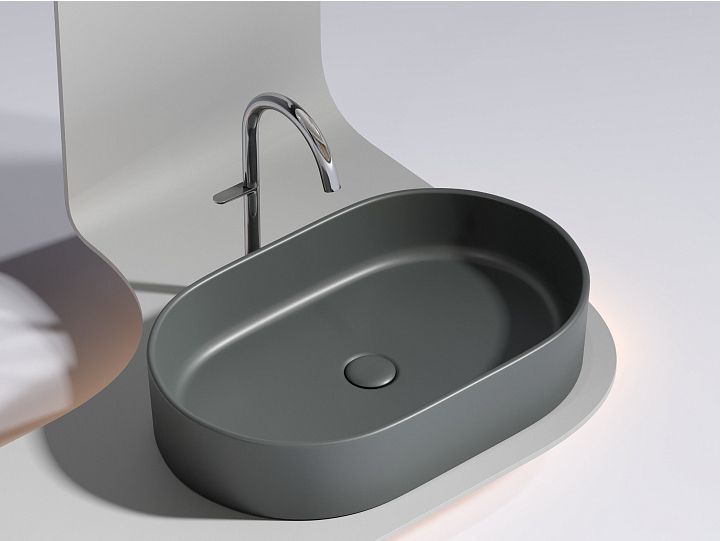 Умывальник CERAMICANOVA Element чаша накладная овальная (Темный Антрацит Матовый) CN6048MDH Умывальник CERAMICANOVA Element чаша накладная овальная (Темный Антрацит Матовый) CN6048MDH