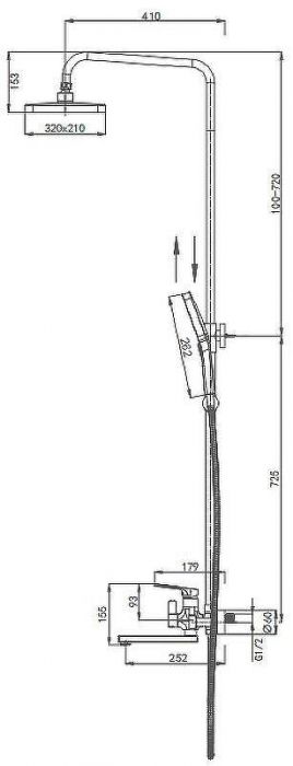 Душевая система Splenka S30.24 Хром