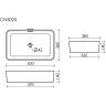 Умывальник CERAMICANOVA Element чаша накладная прямоугольная со сливом переливом CN5025