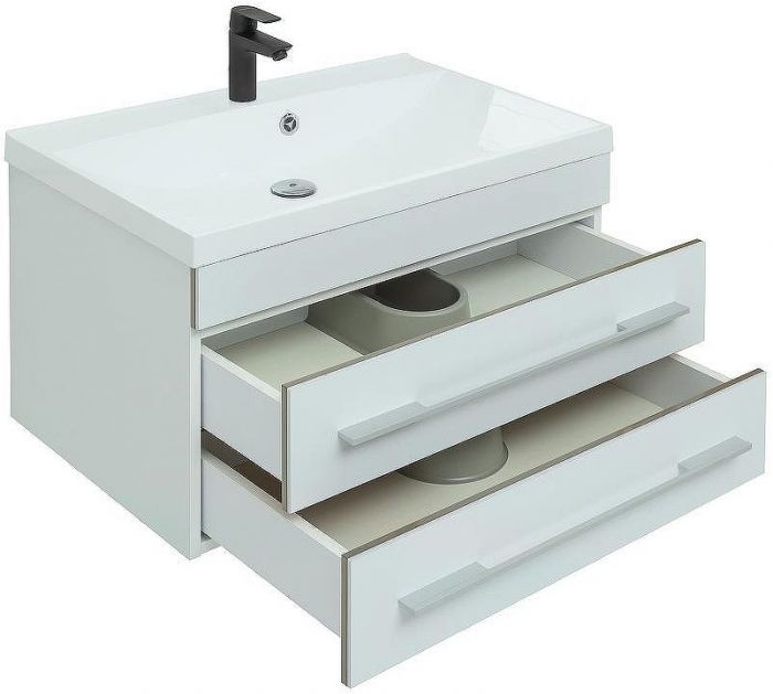 Тумба под раковину Aquanet Верона 75 272422 подвесная Белая матовая