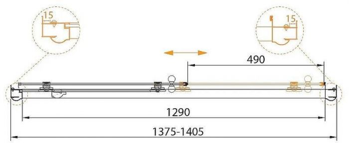 Душевая дверь Cezares Gubileo 140 GIUBILEO-BF-1-140-C-Br профиль Бронза стекло прозрачное