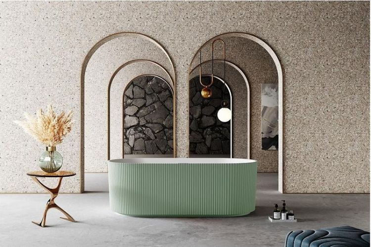 Ванна из искусственного камня Abber Stein 170x75 AS9601MCG Зеленая матовая без гидромассажа Ванна из искусственного камня Abber Stein 170x75 AS9601MCG Зеленая матовая без гидромассажа