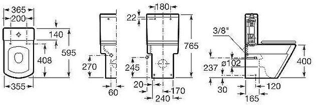 Унитаз компакт Roca Hall 342628000 без бачка и сиденья Унитаз компакт Roca Hall 342628000 без бачка и сиденья