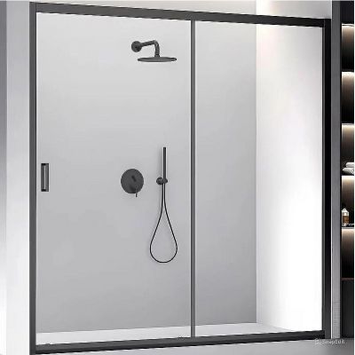 Душевая дверь Veconi Vianno VN-60 170 VN60B-170-01-C5 профиль Черный стекло прозрачное