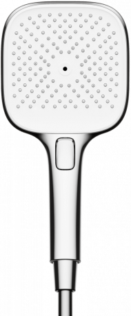 Душевая лейка SANCOS Nok square, кнопочное управление, 125x125 мм, 3 режима, цвет хром/белый, SC6002CH-W